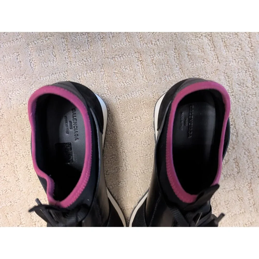 Balenciaga Shoes Women EU 39 US 8.5 Black Pink Race Runner Sneaker Made in Italy